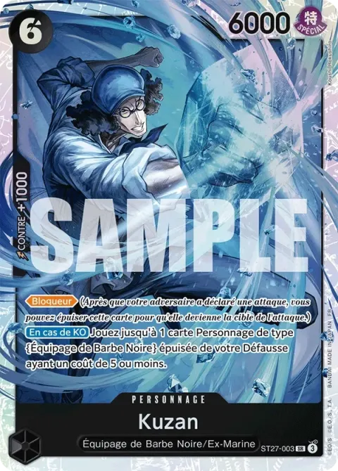 Carte One Piece Kuzan ST27-003, extension Deck noir Marshall D. Teach