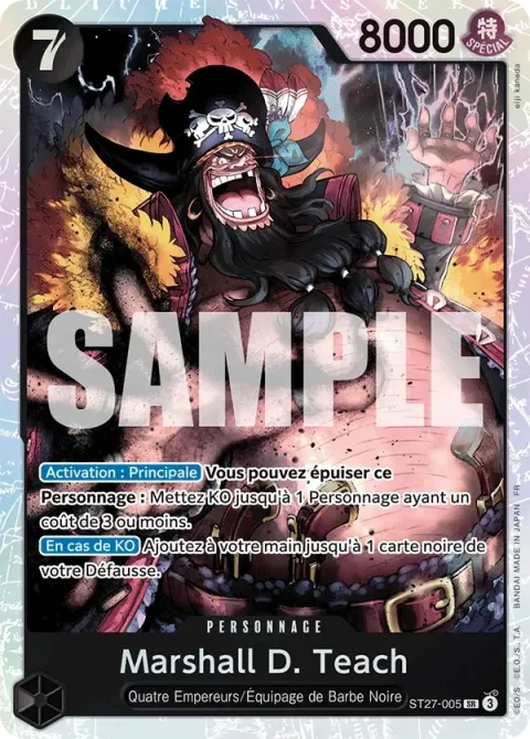 Carte One Piece Marshall D. Teach ST27-005, extension Deck noir Marshall D. Teach