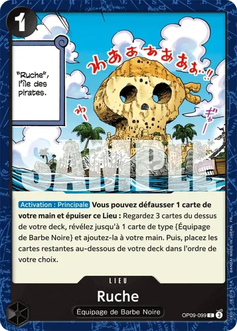 Carte One Piece Ruche OP09-099, extension Deck noir Marshall D. Teach