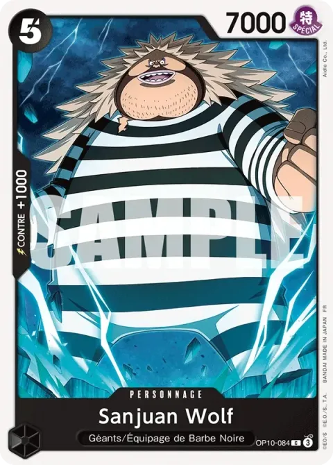 Carte One Piece Sanjuan Wolf OP10-084, extension Deck noir Marshall D. Teach