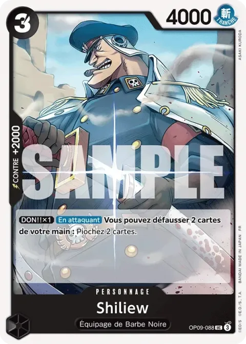 Carte One Piece Shiliew OP09-088, extension Deck noir Marshall D. Teach