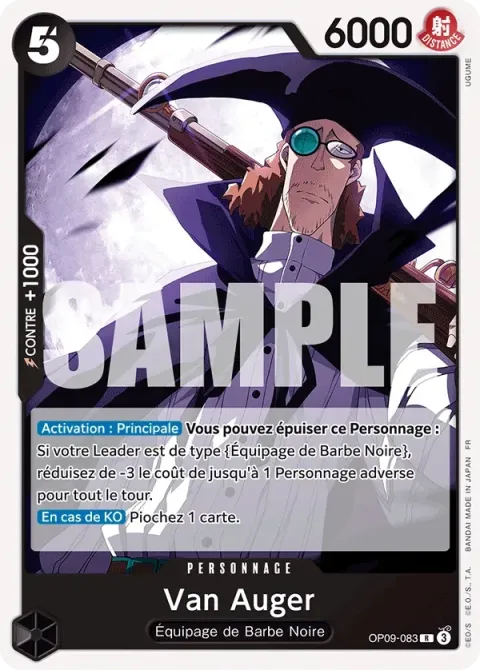 Carte One Piece Van Auger OP09-083, extension Deck noir Marshall D. Teach