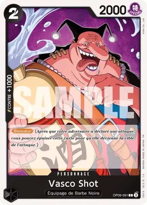 Carte One Piece Vasco Shot OP09-091, extension Deck noir Marshall D. Teach