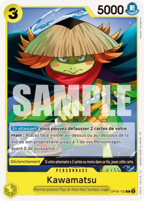 Carte One Piece Kawamatsu OP06-103 · parallèle, extension Deck vert/jaune Yamato
