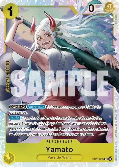 Carte One Piece Yamato ST28-005, extension Deck vert/jaune Yamato