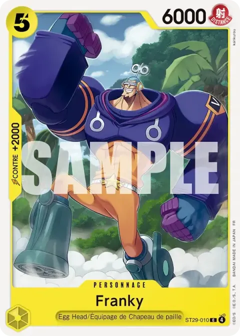 Carte One Piece Franky ST29-010, extension Deck Egg Head