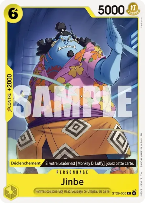 Carte One Piece Jinbe ST29-005, extension Deck Egg Head