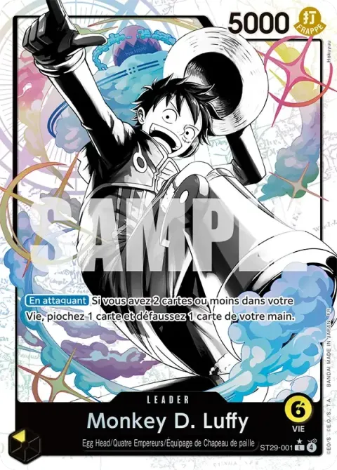 Carte One Piece Monkey D. Luffy ST29-001 · parallèle, extension Deck Egg Head