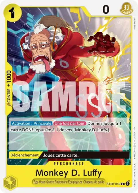 Carte One Piece Monkey D. Luffy ST29-012, extension Deck Egg Head