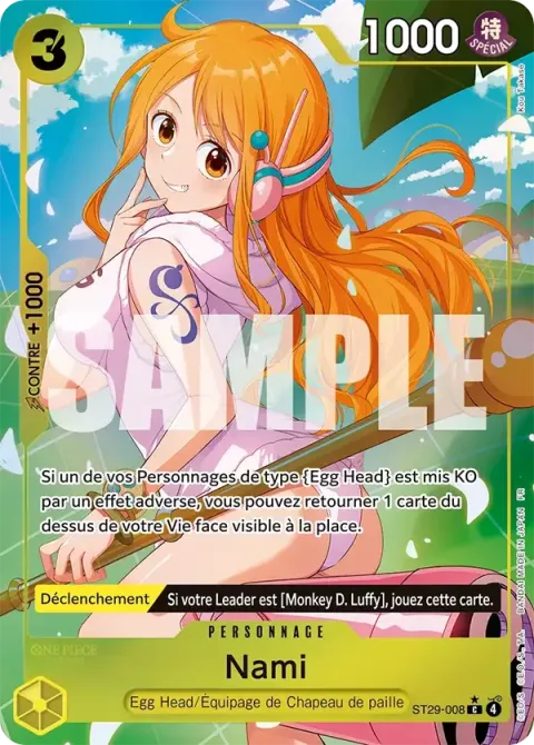Carte One Piece Nami ST29-008 · parallèle, extension Deck Egg Head