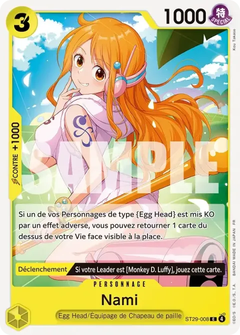 Carte One Piece Nami ST29-008, extension Deck Egg Head