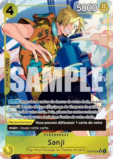 Carte One Piece Sanji ST29-004 · parallèle, extension Deck Egg Head