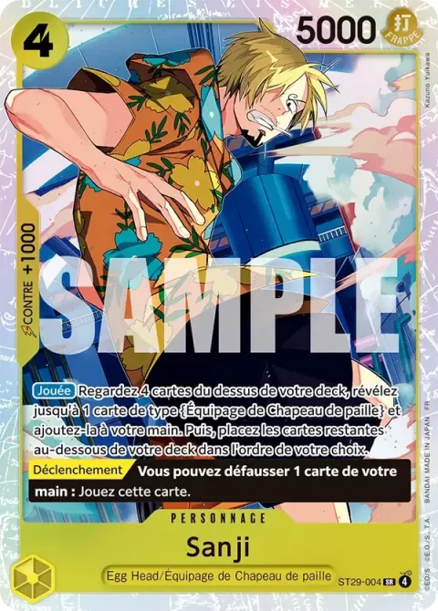 Carte One Piece Sanji ST29-004, extension Deck Egg Head