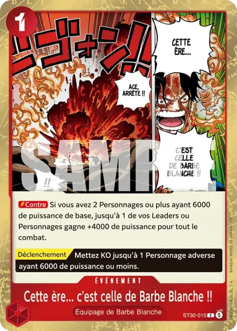 Carte One Piece Cette ère… c’est celle de Barbe Blanche !! ST30-015, extension Deck Luffy et Ace
