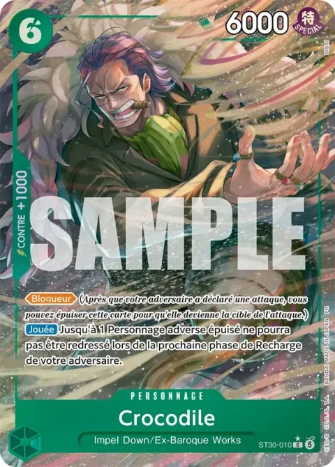 Carte One Piece Crocodile ST30-010 · parallèle, extension Deck Luffy et Ace