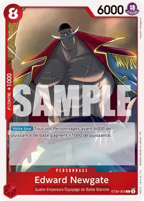 Carte One Piece Edward Newgate ST30-003, extension Deck Luffy et Ace