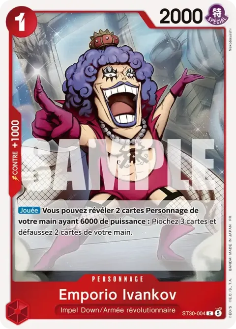 Carte One Piece Emporio Ivankov ST30-004, extension Deck Luffy et Ace