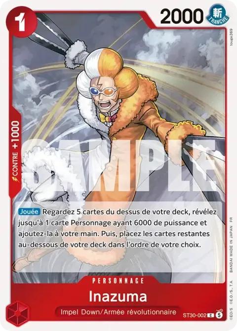 Carte One Piece Inazuma ST30-002, extension Deck Luffy et Ace
