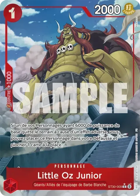 Carte One Piece Little Oz Junior ST30-009 · parallèle, extension Deck Luffy et Ace