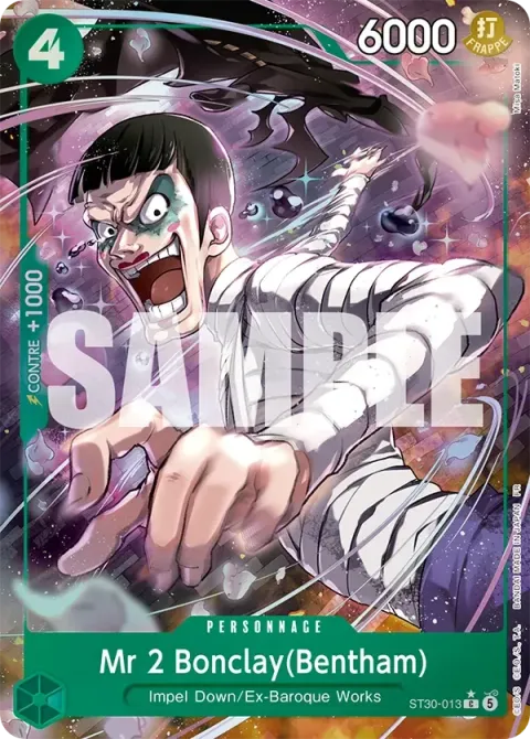 Carte One Piece Mr 2 Bonclay(Bentham) ST30-013 · parallèle, extension Deck Luffy et Ace