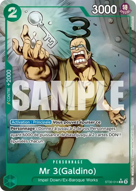 Carte One Piece Mr 3(Galdino) ST30-014 · parallèle, extension Deck Luffy et Ace
