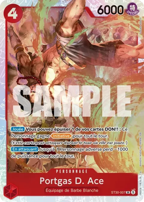 Carte One Piece Portgas D. Ace ST30-007, extension Deck Luffy et Ace