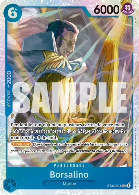 Carte One Piece Borsalino ST33-004, extension Deck bleu Kuzan