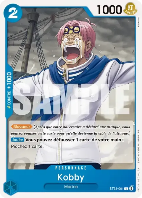 Carte One Piece Kobby ST33-001, extension Deck bleu Kuzan