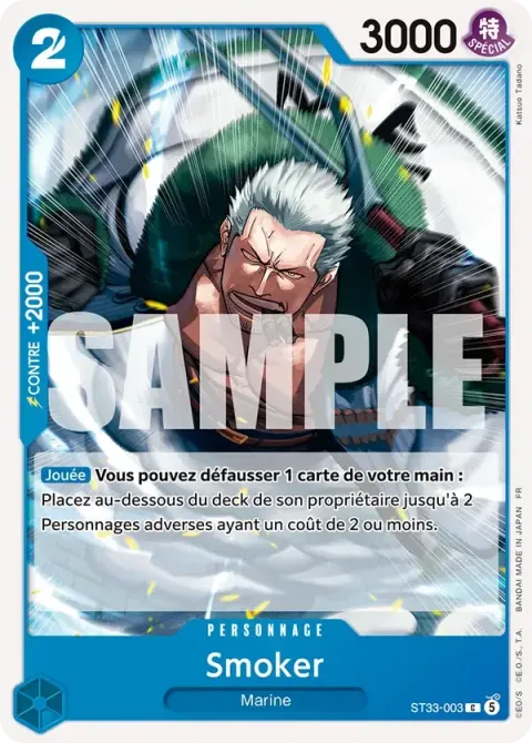 Carte One Piece Smoker ST33-003, extension Deck bleu Kuzan