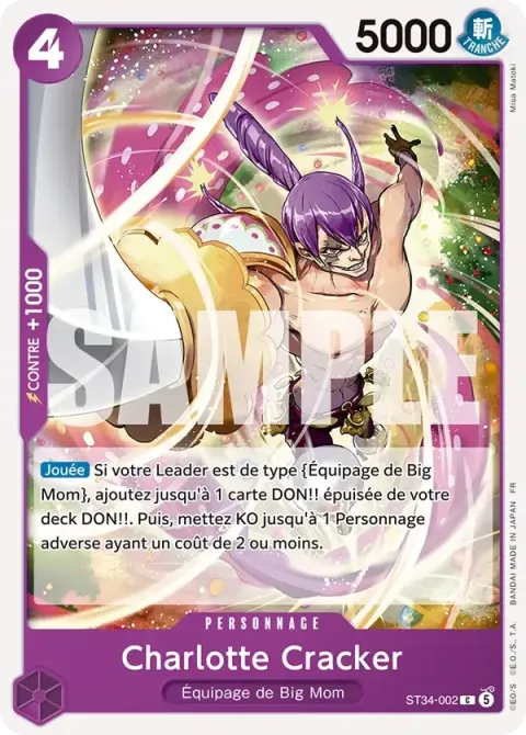 Carte One Piece Charlotte Cracker ST34-002, extension Deck violet Charlotte Katakuri
