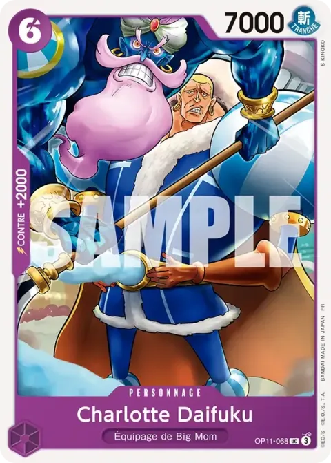 Carte One Piece Charlotte Daifuku OP11-068, extension Deck violet Charlotte Katakuri