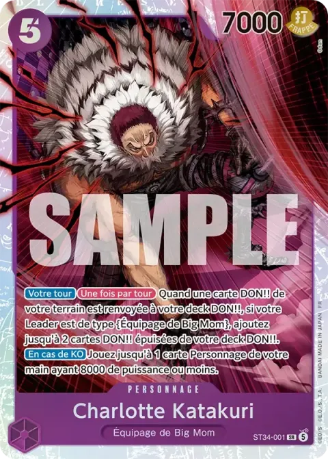 Carte One Piece Charlotte Katakuri ST34-001, extension Deck violet Charlotte Katakuri
