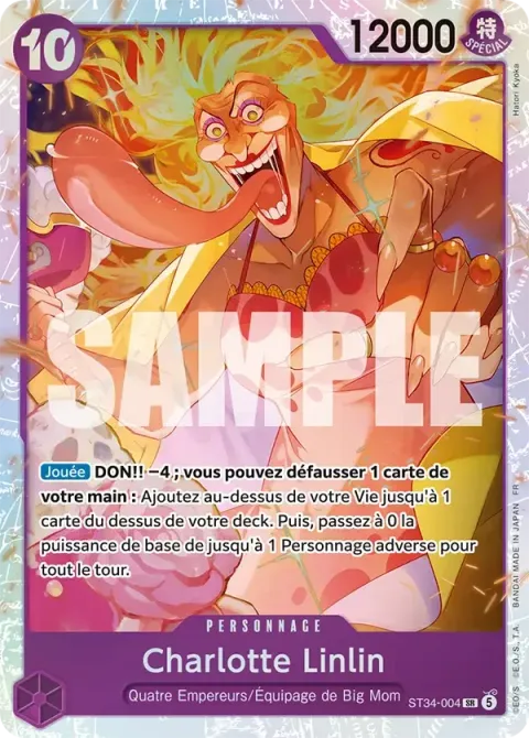 Carte One Piece Charlotte Linlin ST34-004, extension Deck violet Charlotte Katakuri