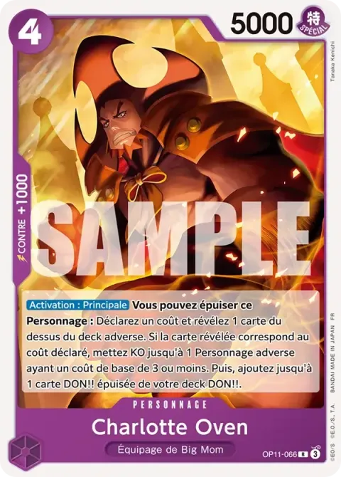 Carte One Piece Charlotte Oven OP11-066, extension Deck violet Charlotte Katakuri