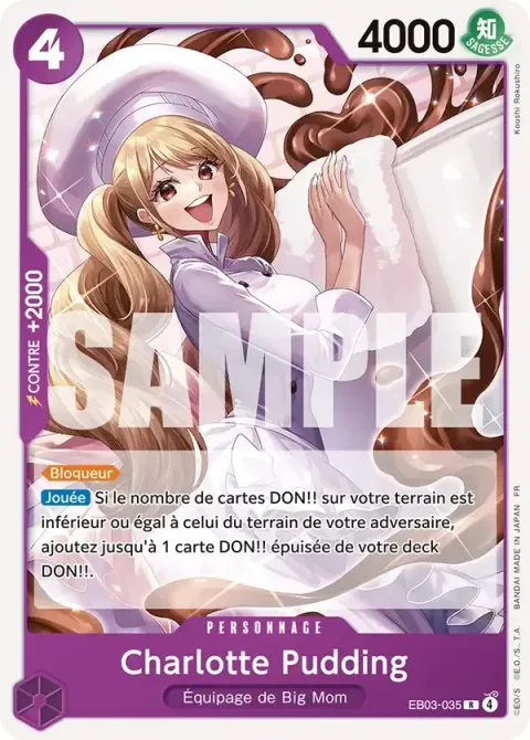 Carte One Piece Charlotte Pudding EB03-035, extension Deck violet Charlotte Katakuri