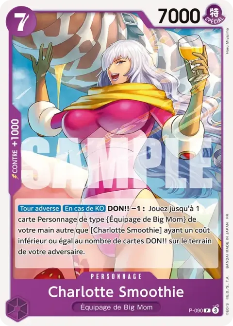 Carte One Piece Charlotte Smoothie P-090, extension Deck violet Charlotte Katakuri