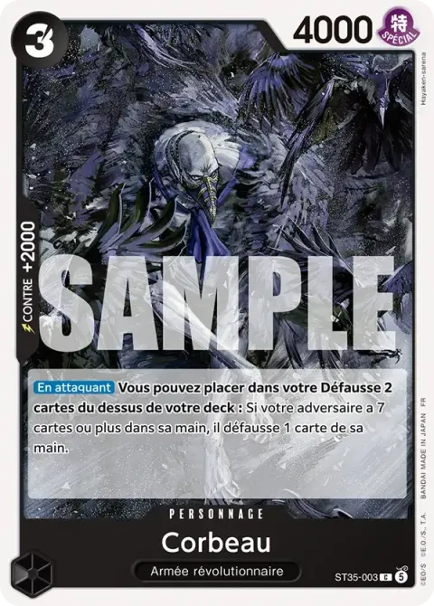 Carte One Piece Corbeau ST35-003, extension Deck rouge/noir Sabo