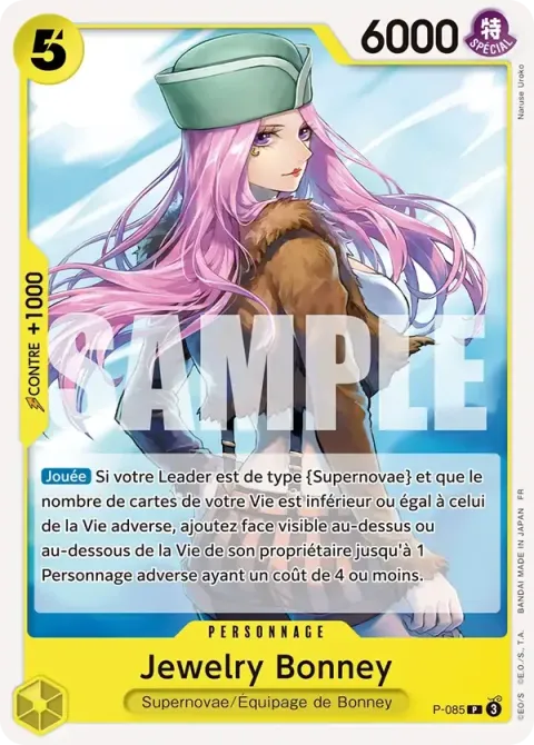 Carte One Piece Jewelry Bonney P-085, extension Deck jaune Eustass « Captain » Kidd
