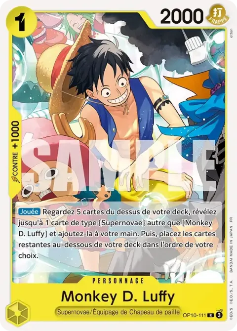 Carte One Piece Monkey D. Luffy OP10-111, extension Deck jaune Eustass « Captain » Kidd