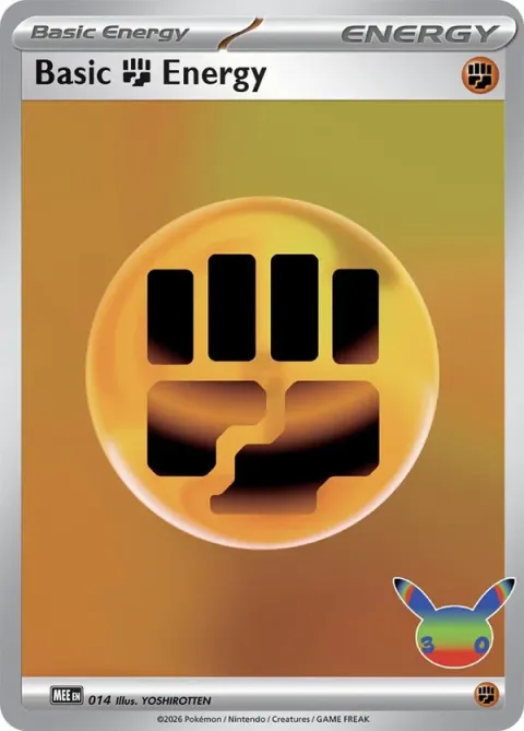 Carte Pokémon Énergie Combat Énergie de base, extension Pokémon 30e Anniversaire