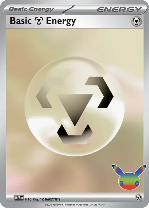 Carte Pokémon Énergie Métal Énergie de base, extension Pokémon 30e Anniversaire