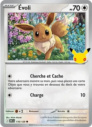 Carte Pokémon Eevee Promo, extension Pokémon 30e Anniversaire