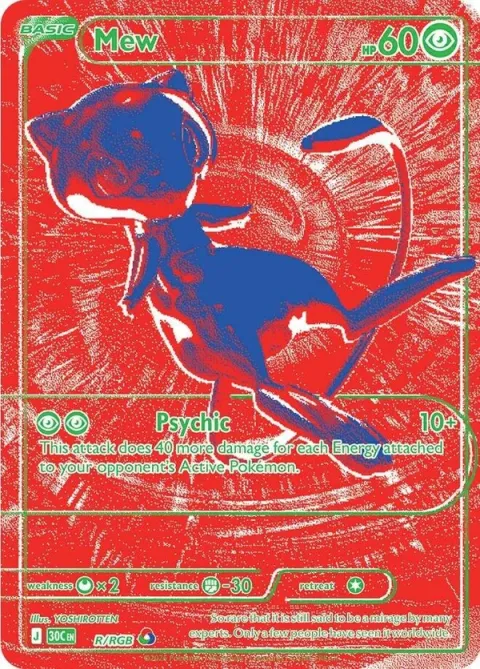 Carte Pokémon Mew R/RGB, extension Pokémon 30e Anniversaire