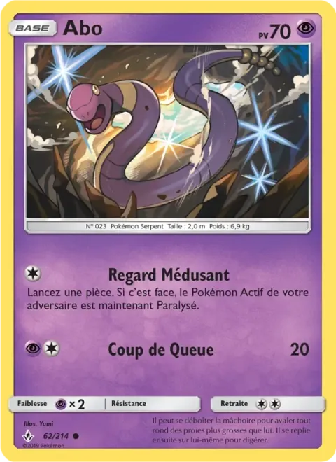Carte Pokémon Abo 062/214, extension Alliance Infaillible