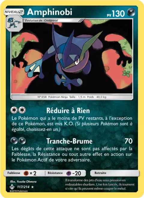 Carte Pokémon Amphinobi 117/214, extension Alliance Infaillible