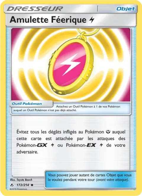 Carte Pokémon Amulette Féerique Électrique 172/214, extension Alliance Infaillible