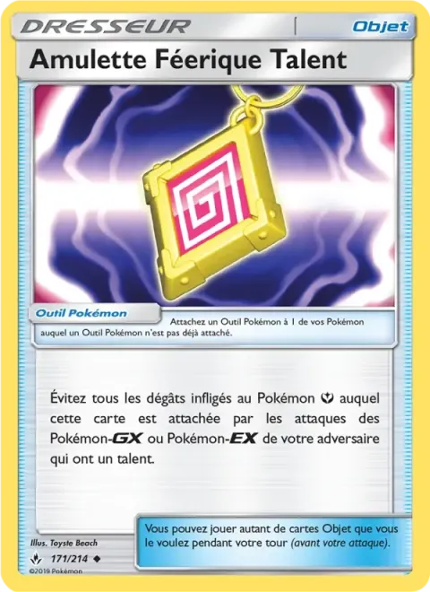 Carte Pokémon Amulette Féerique Talent 171/214, extension Alliance Infaillible