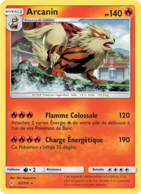 Carte Pokémon Arcanin 022/214, extension Alliance Infaillible