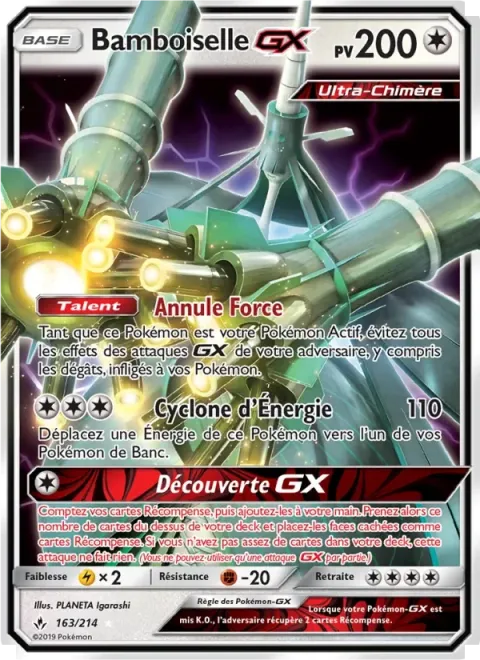 Carte Pokémon Bamboiselle GX 163/214, extension Alliance Infaillible