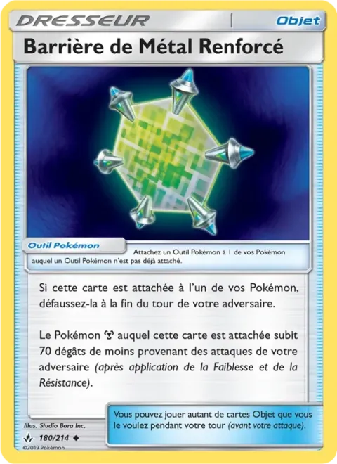 Carte Pokémon Barrière de Métal Renforcé 180/214, extension Alliance Infaillible